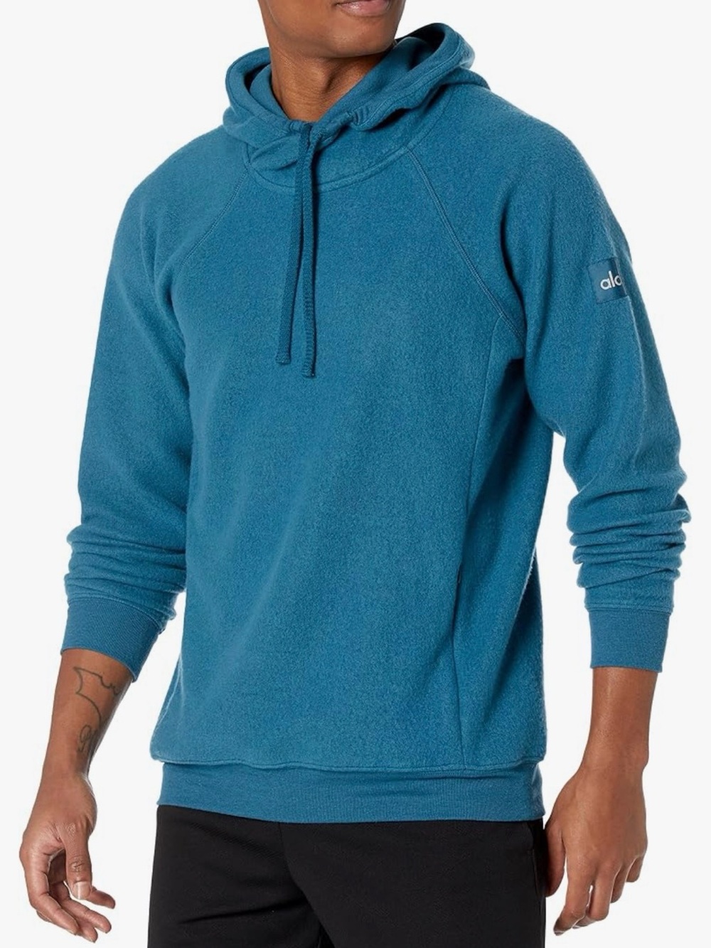 ALO Yoga Men's Triumph Pullover Hoodie in Mineral Blue